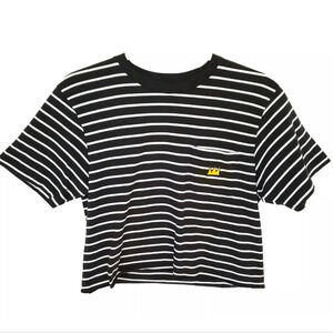 Uniqlo Jean Michel Basquiat SPRZ NY Collection Tee Shirt Women XS Black Striped